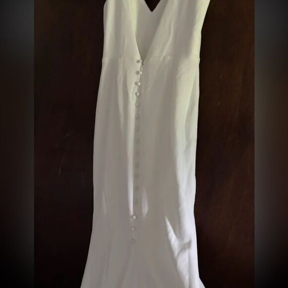 Lulus Into Your Heart White Button Back Mermaid Maxi Dress - Picture 12 of 12